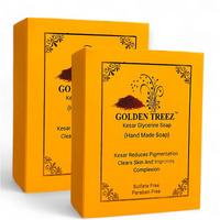Golden Treez Saffron Handmade Bath Soap For Tan Removal, Acne (Pimples) Natural, Bathing Kesar Soap For Men And Women-115 Gm (Pack Of 2)
