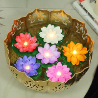 Tied Ribbons Water Floating Lotus Flowers Sensor Led Tea Light Battery Operated Candles (Pack Of 6, 9 Cm) - Water Diyas - Decor - Decoration Items For Home, Plastic, Multicolour