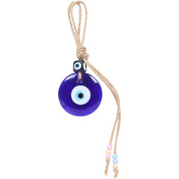 Linensutra Handmade Turkish Evil Eye Blue Glass Hanging For Good Luck Prosperity Zodiac Success Health Wealth Office Home Decor & Car (Jute String With Multi Color Beads) (Jugl-1020)