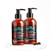 Mcaffeine Coffee Body Wash With Berries - Value Pack Of 2 | Sweet & Vibrant Berry Aroma | Vit C & E Rich Body Cleanser For Supple Skin | Shower Gel | Sulphate Free Shower Gel For Men & Women - 200 Ml