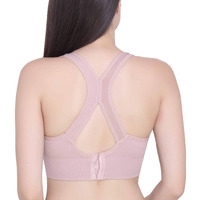 Glamoras Women's Nylon Spandex Padded Non Wired Racer Back Sports Bra For Gym, Cardio, Zumba And Yoga | Everyday Active Wear For Girls | Size M To 2Xl Peach