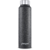 Pexpo Chromo Stainless Steel Sports/Fridge Water Bottle 1 Litre, Black | Eco Friendly | Bpa Free | Water Bottle For Office, Gym, School, Yoga, Trekking, Men, Women And Kids