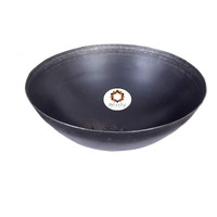 Akky Iron Handmade Plane Fry Kadhai/Pan | Lokhandi Kadai For Cooking And Deep Frying Without Handle (8 Inch / 20.3 Cm, Black)