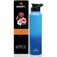Speedex Stainless Steel Water Bottle 1 Litre, Leakproof Sipper Cap 1 Ltr, Dual Blue Blue, Bottles 1+ Litre For School, Gym, Office, Boys, Girls, Men, Women, Kids 1Ltr - 1000 Ml - Set Of 1