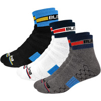 Blitzsox Mens Cotton Blend Ankle Length Hi-Tech Performance Athletic Sports Socks (Badminton, Running, Gym & Indoor Training), Pack Of 3 (Size Uk 7-11, Grey, White, Black)