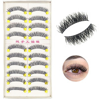 Massmot 10 Pairs False Eyelashes, Natural & Soft Long Eyelashes, Wispy Handmade Fake Eyelashe (A0002)
