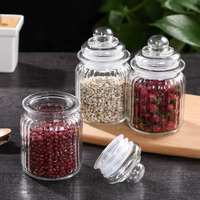 Muac Glass Container Jar With Lid For Kitchen Small Jars For Kitchen Storage Pop Jar Glass Jar Food Storage Containers For Storing Spices,Jam,Honey,Aachar,Sugar,Coffee Beans(350Mll)(12Pc),Transparent