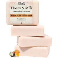 Seraaf Coconut Milk And Honey Soap Pack Of 4, Handmade Natural Soaps For Bath - Moisturizes, Nourishes, And Provides Long Lasting Hydration Perfect Organic Soap For Dry Skin Of Men & Womens