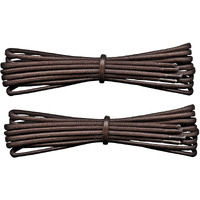 Lify Waxed Cotton Extra Thin Dress Round Shoelaces For Formal Shoes, Available In 60Cm (23.62'') & 80Cm (31.5'') - 2 Pair Pack (Coffee (Dark Brown), 60Cm (23.62'' Inch))