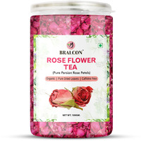 Bralcon Organic Rose Flower Tea - 100G | Pure Persian Rose Petals | Caffeine Free Herbal Tea | Use For Iced Tea, Cocktails | Cures Sore Throat |Rose Tea |Dried Leaves Rose Herbal Tea