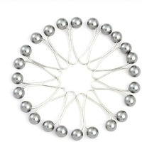 Yptc Hijab Pins Cute Crystal Rhinestone Ball Pearl Brooch Pins Headscarf Shawl Scarf Muslim Hijab Scarf Clips Safety Pins Buttons Wedding Dress Decorative 12 (Hijab Silver Button)