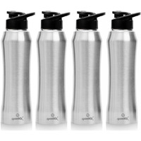 Speedex Stainless Steel Water Bottle 1 Litre, Leakproof Sipper Cap 1 Ltr, Matt, Bottles 1+ Litre For School, Gym, Office, Boys, Girls, Men, Women, Kids, Fridge 1Ltr - 1000 Ml - Set Of 4