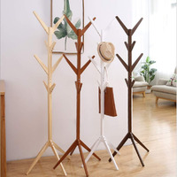 Leopax Beechwood Coat Racks Stand With 8 Hooks|Free Standing V Shape Coat Rack Stand|Hanger Stand For Coats, Hats, Scarves, Clothes, And Handbags|Assorted Color, 1 Piece, 45 X 45 X 175 Cm