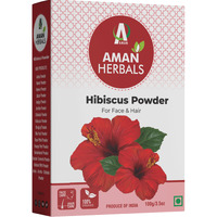 Aman Herbals - Hibiscus Powder For Hair Growth, Suitable For Hair Pack, Hair Oil, Face Pack, And Hibiscus Tea, (100 Gms)
