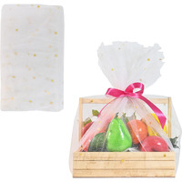 Amaroba Dotted Net Fabric For Decor, Gift Packing, Party, Bouquet,Car, Christmas,Decoration,Width 1 Mtr, 5 Mtr Length Net Cloth For Decoration (Pack Of 5 Mtr, Dot White), Embroidered