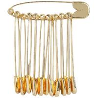 Accessher Gold Plated Shiny Stainless Steel Material Safety Pins/Metallic Saree Pins/Hijab Pins With Secured Closure For Women And Girls Pack Of 12 Pcs.
