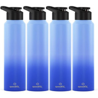 Speedex Stainless Steel Water Bottle 1 Litre, Leakproof Sipper Cap 1 Ltr, Dual Blue Blue, Bottles 1+ Litre For School, Gym, Office, Boys, Girls, Men, Women, Kids 1Ltr - 1000 Ml - Set Of 4