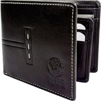 Rustic Town Leather Mens Wallets - Full Grain Leather Rfid Wallet For Men With Id Window, Card Slots And Coin Pocket (Large, Chocolate Brown)