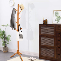 Naayaab Craft Free Standing Bamboo Coat Stand With 7 Hooks | Tree Coat Rack Stand | Coat Hanger Stand For Coats, Hats, Scarves, Clothes, And Handbags | Diy (Do It Yourself) | Golden Yellow, Cm