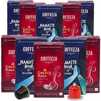 Coffeeza Delights Namaste Noir & Golden Raga Coffee Capsules (Budget-Friendly) Variety Pack | 100 Coffee Pods