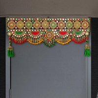Reptum Decor Traditional Multi Zula Pearl Plastic Beads Handmade Door Hanging/Bandarwal/Toran For Door, Traditional Bandarwal For Door, (37 Inch Length And Width- 17 Inch), Multicolour, Medium