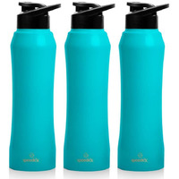 Speedex Stainless Steel Water Bottle 1 Litre, Leakproof Sipper Cap 1 Ltr, Light Blue, Bottles 1+ Litre For School, Gym, Office, Boys, Girls, Men, Women, Kids, Fridge 1Ltr - 1000 Ml - Set Of 3