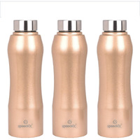 Speedex Stainless Steel Water Bottle 1 Ltr For School, Gym, Office Bottles 1 Litre For Boys, Girls, Men, Women, Kids, Fridge, Golden Colour, Set Of 3, Screw Cap