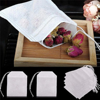 Hasthip 100 Pcs Disposable Tea Filter Bags, New Non-Woven Fabrics Empty Tea Bag With String Heal Filter Paper For Tea Leaf