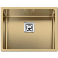 Arquin 24 X 18 X 10 Inches Gold Handmade Matt Finish Single Bowl 304 Grade Stainless Steel Kitchen Sink/Basin For Kitchen With Square Drainer And Ss Fruit Basket