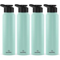 Speedex Stainless Steel Water Bottle 1 Litre, Leakproof Sipper Cap 1 Ltr, Pastel Green, Bottles 1+ Litre For School, Gym, Office, Boys, Girls, Men, Women, Kids 1Ltr - 1000 Ml - Set Of 4