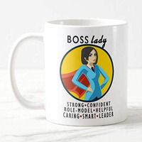 Exciting Lives - Boss Lady Ceramic Coffee Mug - Gift For Mother's Day, Birthday, Anniversary - For Boss, Wife, Daughter, Mother, Women - White - 330 Ml
