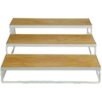 Go Hooked 3-Tier Wooden Shelf Organizers | Spices Organizer | Bathroom Essentials | Vanity Storage | Decorative Use | Cosmetic Makeup Storage | Metal Standing Rack (White)