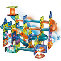 Magnetic Tiles, Yotym 110Piece Light Magnetic Tiles Building Tile For Kids,3D Clear Educational Stem Toys, Marble Run Blocks Toys For Kids Ages 3+Year Old Boys Girls (Magnetic Marble Run Block Set)