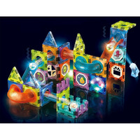 Magnetic Tiles, Yotym 75 Piece Light Magnetic Tiles Building Tile For Kids,3D Clear Educational Stem Toys, Marble Run Blocks Toys For Kids Ages 3+Year Old Boys Girls (Magnetic Marble Run Block Set)