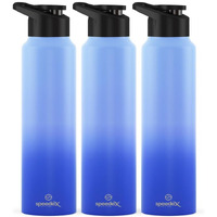 Speedex Stainless Steel Water Bottle 1 Litre, Leakproof Sipper Cap 1 Ltr, Dual Blue Blue, Bottles 1+ Litre For School, Gym, Office, Boys, Girls, Men, Women, Kids 1Ltr - 1000 Ml - Set Of 3