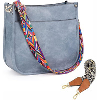 Inovera (Label) Faux Leather Women's Hobo Handbag Ladies Crossbody Shoulder Bags Purse (Light Blue)