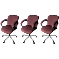 The Furnishing Tree Spandex Office Chair Cover With Handle Cover Coffee Set Of 3