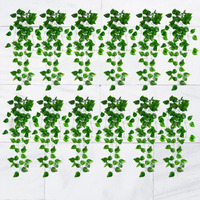 Decorebugs Artificial Plants Leaves Hanging Ivy Garlands Plant Greenery Vine Creeper Home Decor Door Wall Balcony Decoration Party Festival Craft (Pack Of 12)