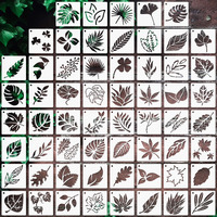 Mwoot 60 Pcs Small Leaf Stencil,Leaves Stencils Reusable Paint Templates For Diy Canvas Fabric Wall Art Set,Spray Paint Stencil,Plant Drawing Stencils For Painting Supplies Diy Lovers(7.62X7.62 Cm)