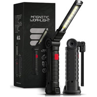 Kliffoo Portable Emergency Light Rechargeable Torch Led Flashlight With Desk Lamp & Camping Lantern With 5 Lighting Modes, Magnetic Base,Hanging Hook & 360Degree Ambient Light, 800 Lumen