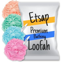 Etsap Premium Bathing Round Loofah For Men And Women (Pack Of 4)(Multicolor)