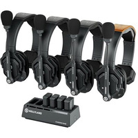 Hollyland Solidcom Se Full Duplex 4-Users Enc Noise Cancellation Wireless Intercom Headset System 1100Ft Team Communication With Ptt Mute Single Ear Headset For Tv Film Production (4 Sets)