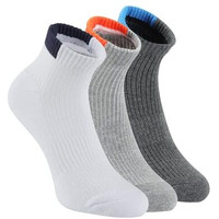 Skechers Ankle Length Mens Cotton 3Pk Half Terry Ankle Socks -S20074Id-Bkwg, Assorted