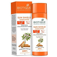 Biotique Bio Sandalwood Sunscreen Ultra Soothing Face Lotion, Spf 50+ |Ultra Protective Lotion| Keeps Skin Soft, Fair And Moisturized| Water Resistant| For All Skin Types| 190Ml