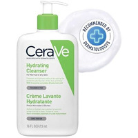Cerave Hydrating Cleanser For Normal To Dry Skin (473Ml) - Non-Foaming Face Wash With Hyaluronic Acid And Ceramides | Non-Comedogenic, Non-Irritating And Fragrance-Free Cleanser
