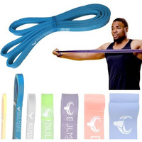 Bulmarc Pull Up Assist Resistance Bands With 65+ Exercises For Workout; Muscle Tone; Weight Loss And Body Powerlifting; Teal Blue; Light (7-15) Kgs(Material: Natural Rubber)