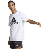 Adidas Cotton Men's Geometric Regular Fit T-Shirt (Ic9349_White, Large