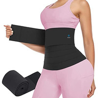 Sifoz Free Size Waist Belt Elastic Band Weight Loss Flat Belly Belt Body Shaper Abdominal Belt After Delivery For Tummy Reduction Tummy Wrap Waist Trainer (3 Meter) Black