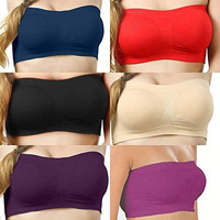 Harry & James Women Tube Bra Everyday Use Comfortable Gym Stretchable Strapless Dance Wear And Any Sport Activity Multicolor Free Size (28 To 36) Pack Of 5