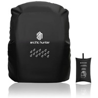 Arctic Hunter Rain Cover For Backpack Waterproof & Dustproof Upto 45L Bag Rain Cover With Elastic Fixing Buckle & Small Storage Pouch, Laptop Bag Cover For Trekking Travel College Office, Black